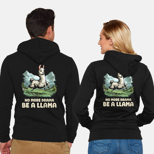 Drama Llama-Unisex-Zip-Up-Sweatshirt-GoshWow