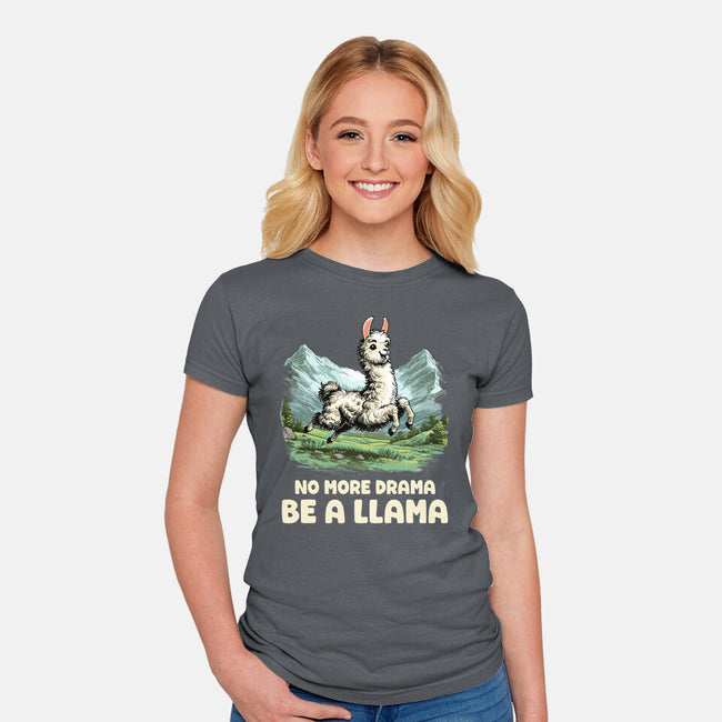 Drama Llama-Womens-Fitted-Tee-GoshWow