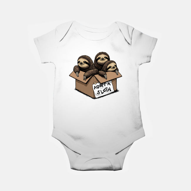 Adopt A Sloth-Baby-Basic-Onesie-GoshWow