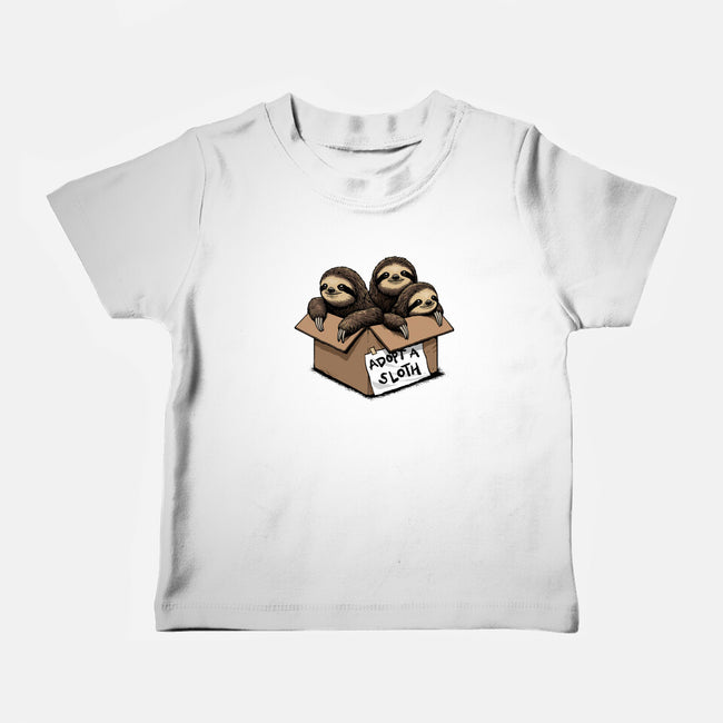 Adopt A Sloth-Baby-Basic-Tee-GoshWow