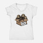 Adopt A Sloth-Womens-V-Neck-Tee-GoshWow