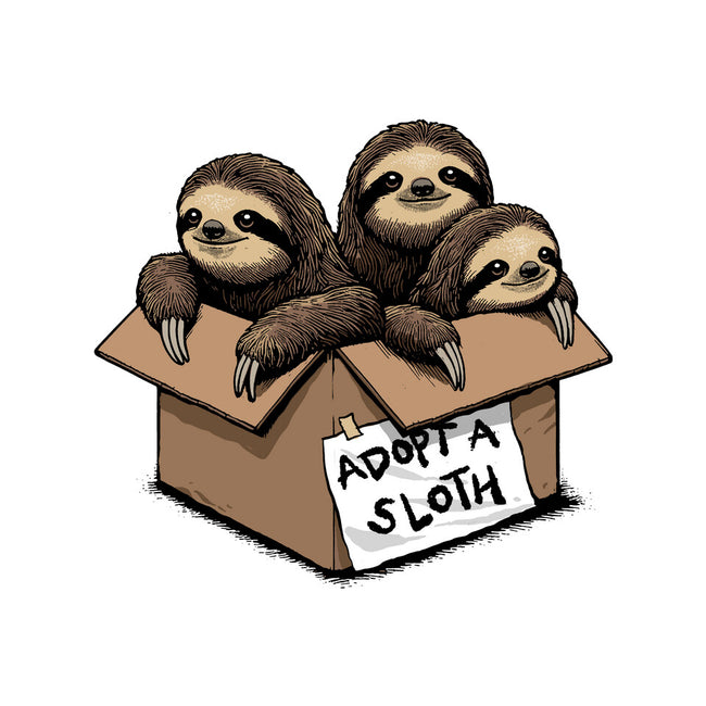 Adopt A Sloth-None-Glossy-Sticker-GoshWow