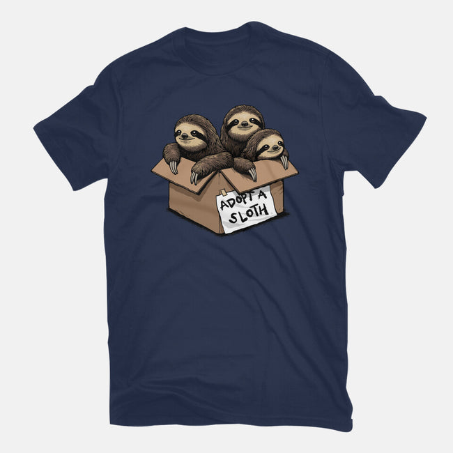 Adopt A Sloth-Womens-Fitted-Tee-GoshWow