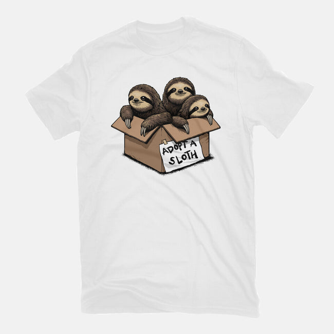 Adopt A Sloth-Womens-Fitted-Tee-GoshWow