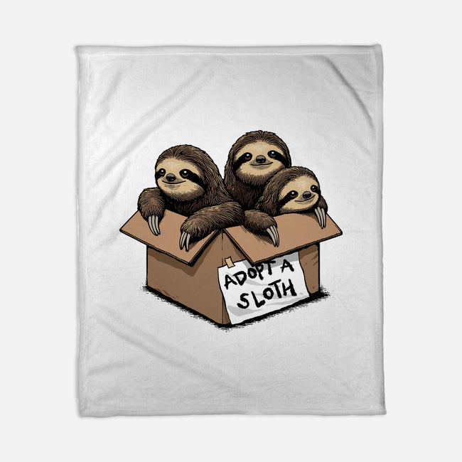 Adopt A Sloth-None-Fleece-Blanket-GoshWow