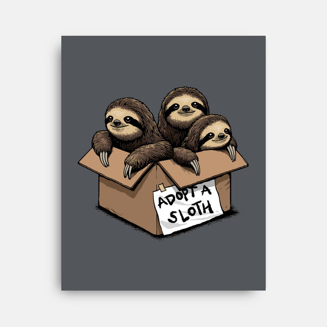 Adopt A Sloth-None-Stretched-Canvas-GoshWow