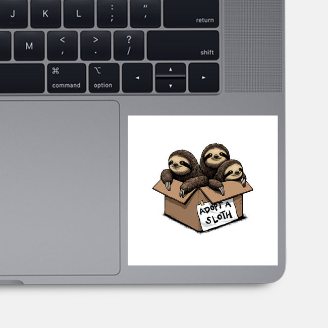 Adopt A Sloth-None-Glossy-Sticker-GoshWow