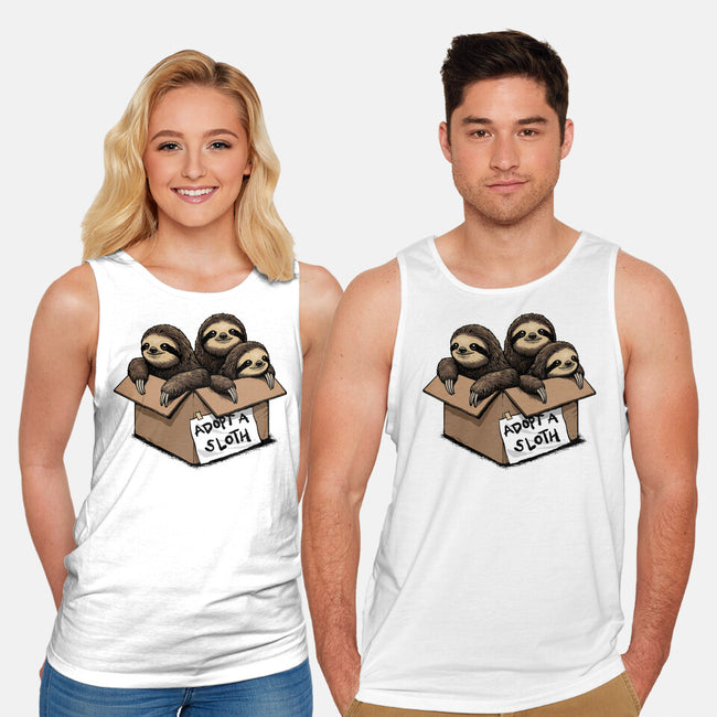 Adopt A Sloth-Unisex-Basic-Tank-GoshWow