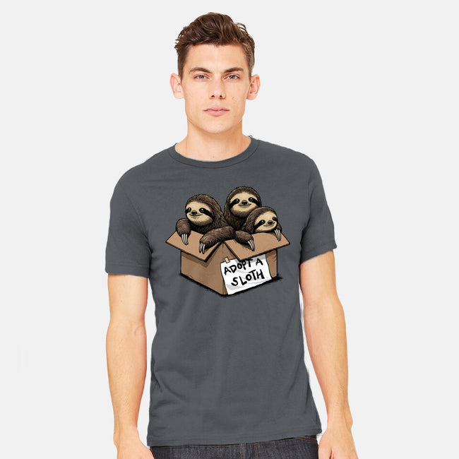 Adopt A Sloth-Mens-Heavyweight-Tee-GoshWow