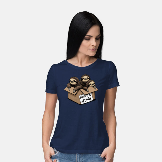 Adopt A Sloth-Womens-Basic-Tee-GoshWow