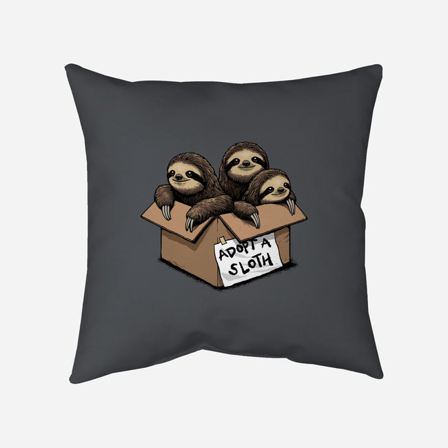 Adopt A Sloth-None-Removable Cover w Insert-Throw Pillow-GoshWow