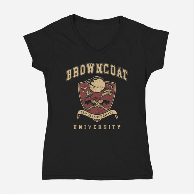 Browncoat University-Womens-V-Neck-Tee-ACraigL