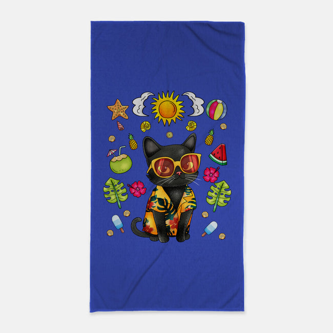 Summer Black Cat-None-Beach-Towel-JamesQJO