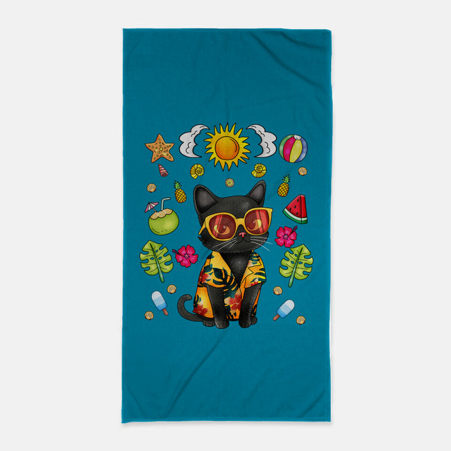 Summer Black Cat-None-Beach-Towel-JamesQJO