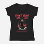 Black Cat Rules-Womens-V-Neck-Tee-alfbocreative