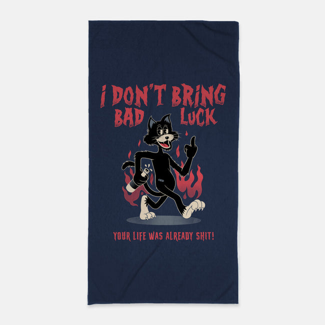 Black Cat Rules-None-Beach-Towel-alfbocreative