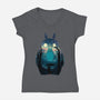 Finding Totoro-Womens-V-Neck-Tee-alfbocreative