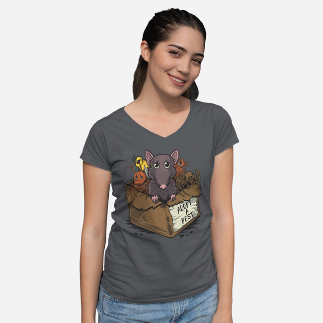 Adopt A Pest-Womens-V-Neck-Tee-Betmac