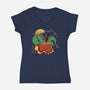 Hot Noodle Kawaii Dragon-Womens-V-Neck-Tee-tobefonseca