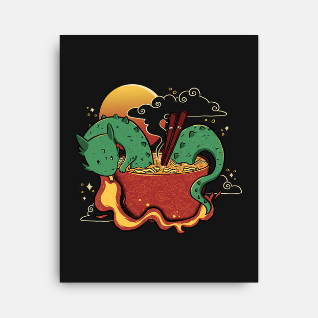 Hot Noodle Kawaii Dragon-None-Stretched-Canvas-tobefonseca