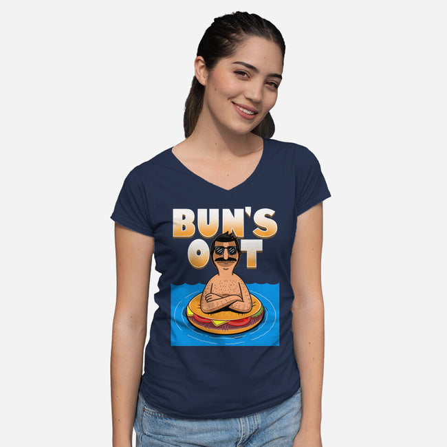 Bun's Out-Womens-V-Neck-Tee-Boggs Nicolas