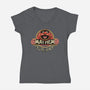 Jurassic Mayhem-Womens-V-Neck-Tee-retrodivision