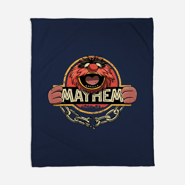 Jurassic Mayhem-None-Fleece-Blanket-retrodivision