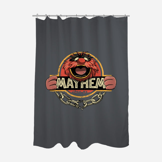 Jurassic Mayhem-None-Polyester-Shower Curtain-retrodivision