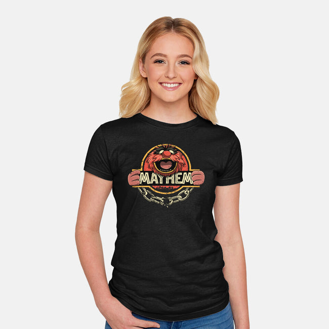 Jurassic Mayhem-Womens-Fitted-Tee-retrodivision