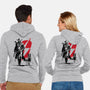 Lone Ghoul And Cub-Unisex-Zip-Up-Sweatshirt-DrMonekers