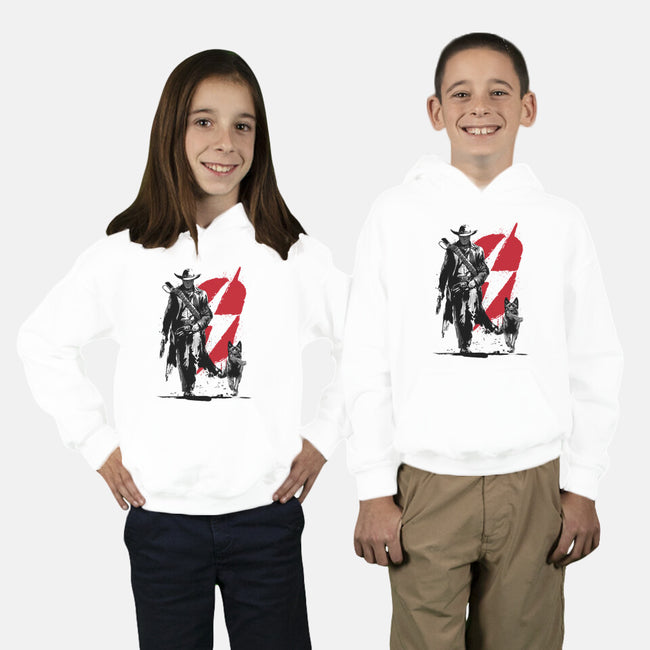 Lone Ghoul And Cub-Youth-Pullover-Sweatshirt-DrMonekers