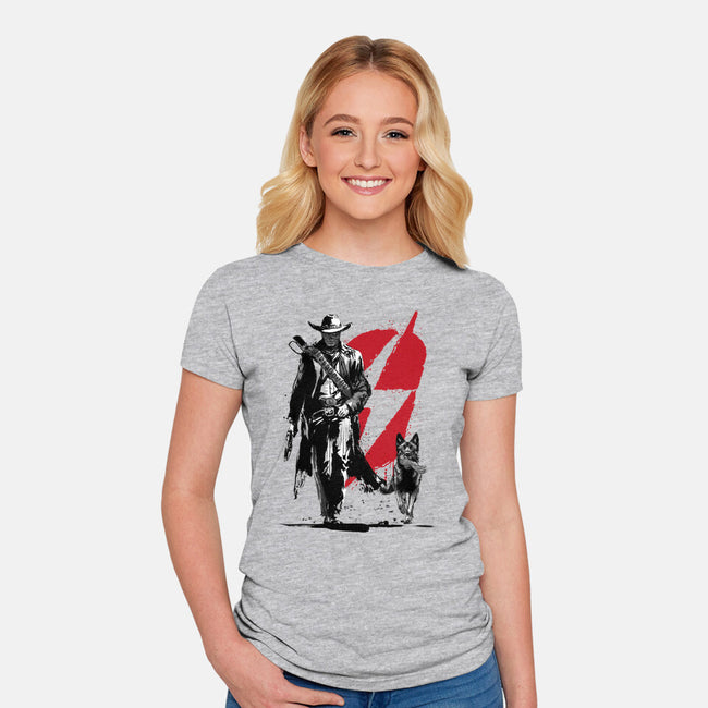 Lone Ghoul And Cub-Womens-Fitted-Tee-DrMonekers