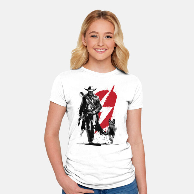 Lone Ghoul And Cub-Womens-Fitted-Tee-DrMonekers