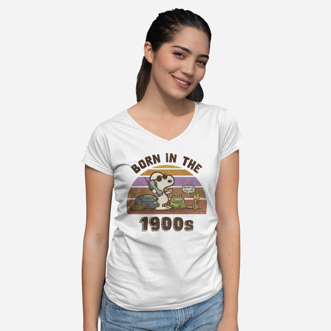 Born In The 1900s-Womens-V-Neck-Tee-kg07