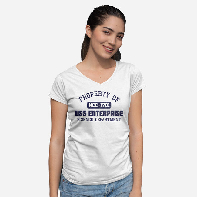 Enterprise Science Department-Womens-V-Neck-Tee-kg07