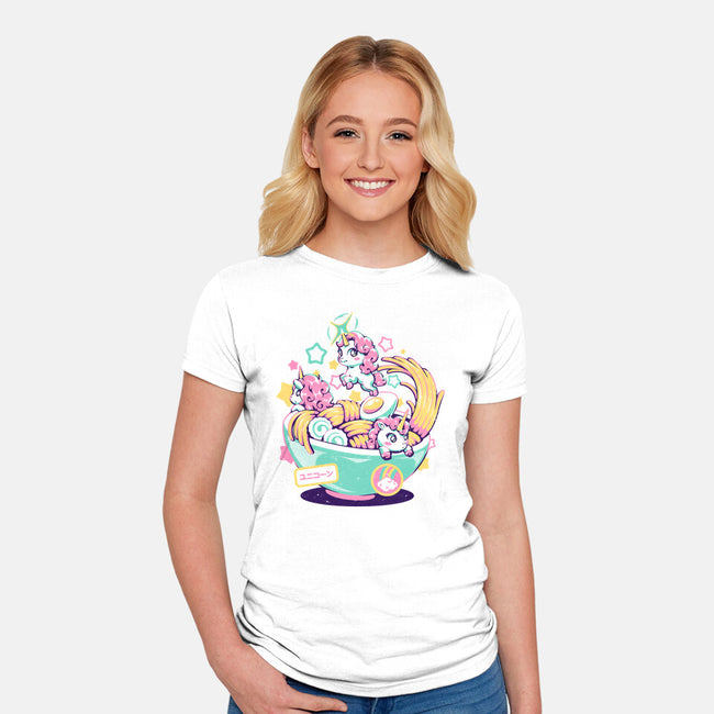 Unicorn Bowl-Womens-Fitted-Tee-eduely