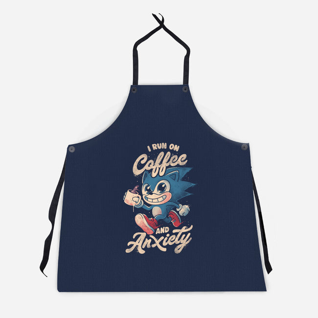 I Run On Coffee And Anxiety-Unisex-Kitchen-Apron-eduely