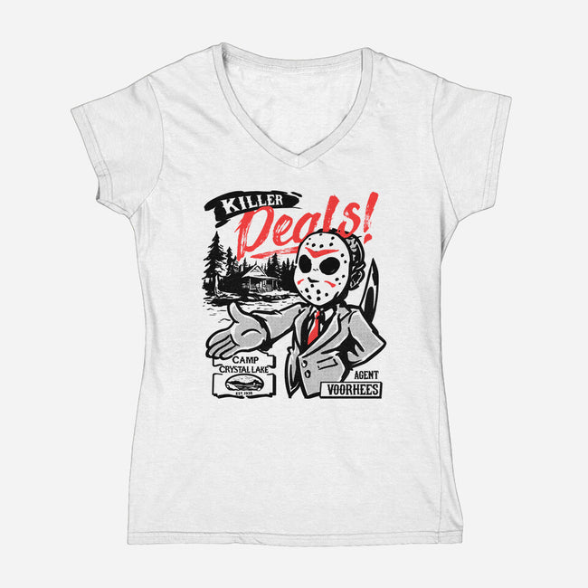 Camp Crystal Lake Realty-Womens-V-Neck-Tee-estudiofitas