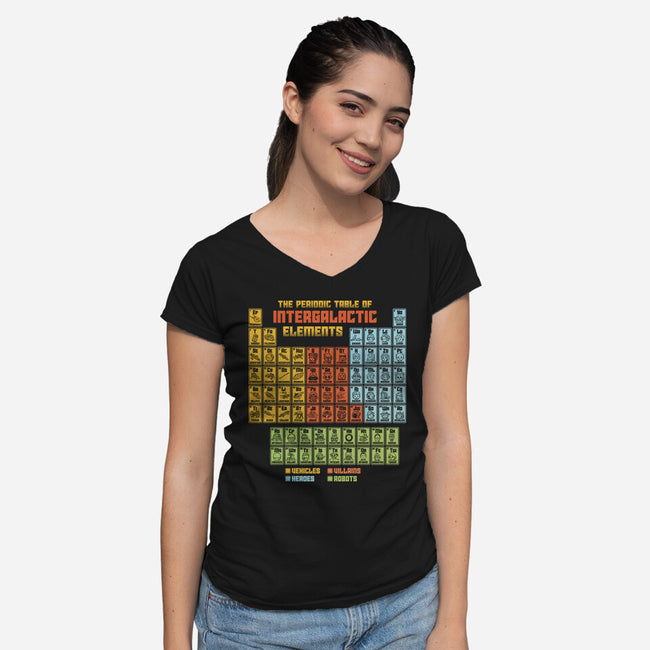 The Periodic Table Of Intergalactic Elements-Womens-V-Neck-Tee-kg07