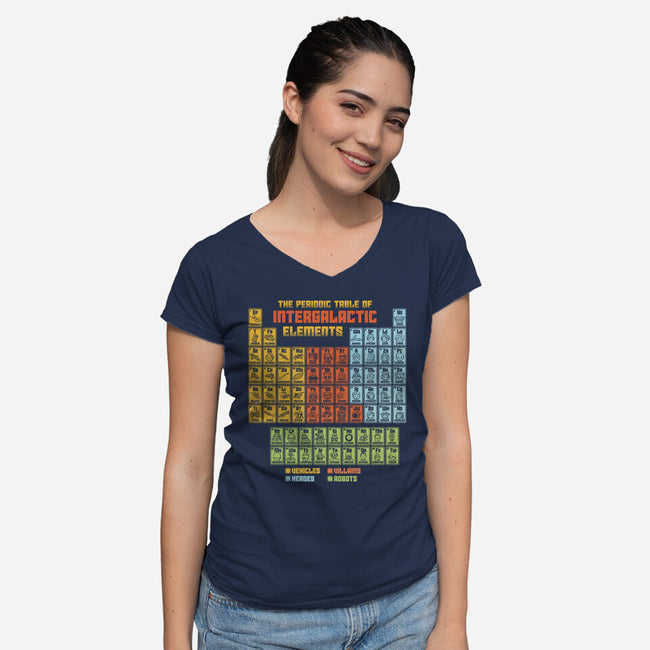 The Periodic Table Of Intergalactic Elements-Womens-V-Neck-Tee-kg07