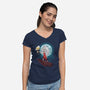 The Titan King-Womens-V-Neck-Tee-jasesa