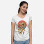 Tiger Cat Meowster-Womens-V-Neck-Tee-vp021