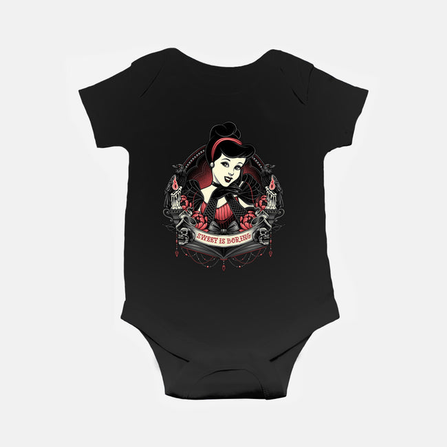 Sweet Is Boring-Baby-Basic-Onesie-glitchygorilla