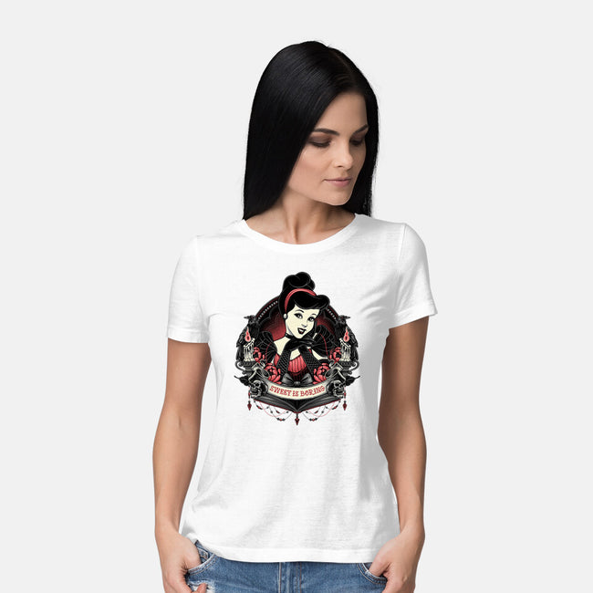 Sweet Is Boring-Womens-Basic-Tee-glitchygorilla