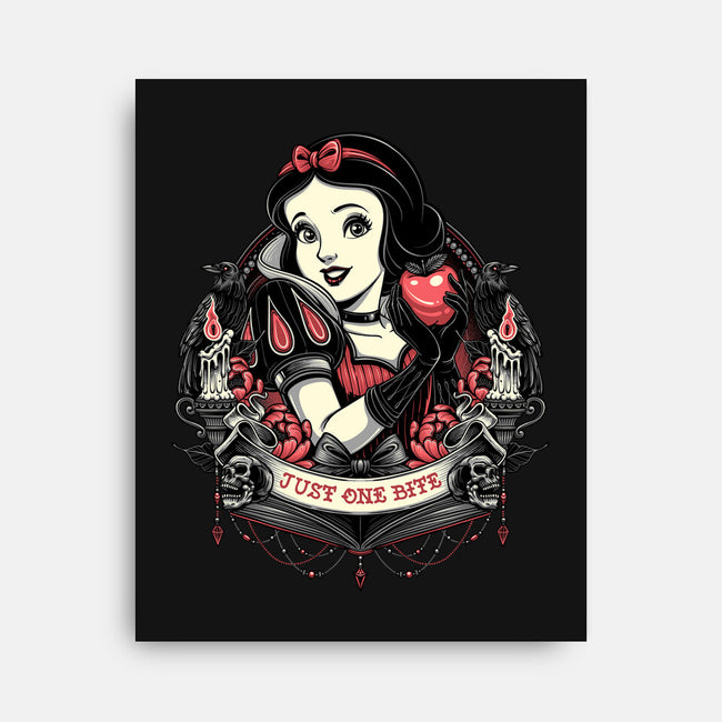 Goth Snow White-None-Stretched-Canvas-glitchygorilla