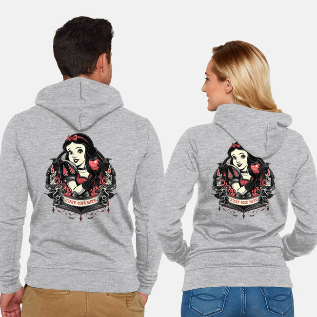 Goth Snow White-Unisex-Zip-Up-Sweatshirt-glitchygorilla