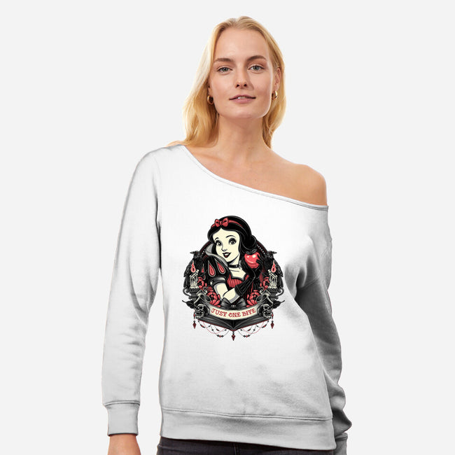 Goth Snow White-Womens-Off Shoulder-Sweatshirt-glitchygorilla