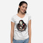 Goth Snow White-Womens-V-Neck-Tee-glitchygorilla