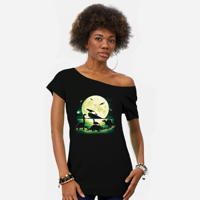 Jurassic Animals-Womens-Off Shoulder-Tee-Vallina84