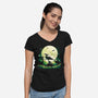 Jurassic Animals-Womens-V-Neck-Tee-Vallina84